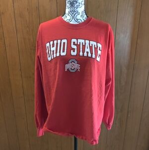 Gildan Red Ultra Cotton Crewneck Long Sleeve T-shirt